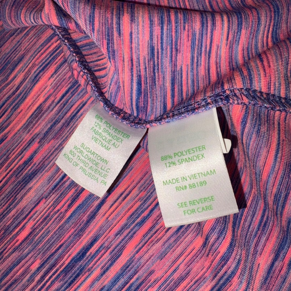 Lilly Pulitzer XL Pink Purple Space Dye Sleeveless Fit & Flare Active Dress Zip - Picture 5 of 6